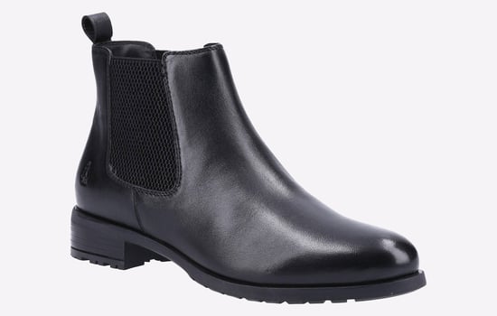 Hush Puppies Sammie Leren Dames Zwarte Platte Chelsea Laarzen - Image 2