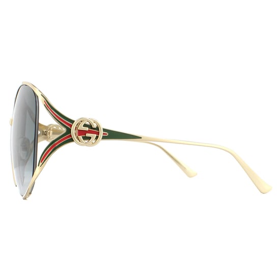 Gucci Sunglasses GG0225S 001 Gold Grey Gradient