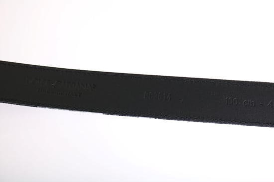 Dolce & Gabbana Mannen Zwarte Kaaiman Linnen Leren Riem - Image 4