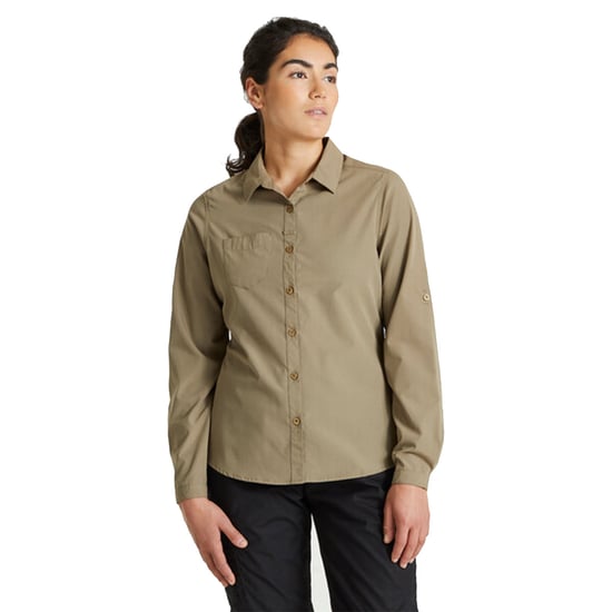Craghoppers Womens/Ladies Expert Kiwi Long-Sleeved Shirt (Pebble)