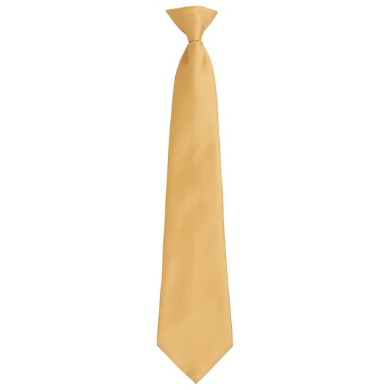 Premier Unisex volwassen kleuren modieuze effen Clip-On stropdas (Goud) - Image 1