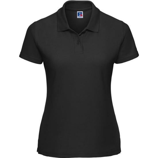 Russell Dames/Dames Klassiek Effen Poloshirt van Polycotton (Zwart) - Image 1