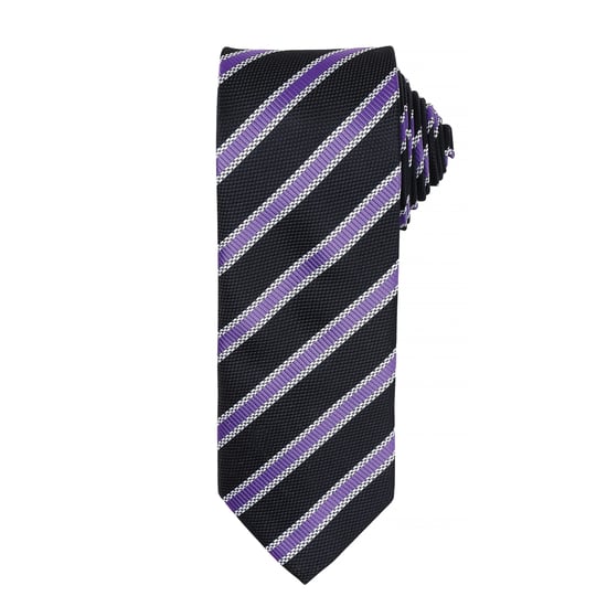 Premier Heren Wafelstrook Formele zakelijke stropdas (Pakket van 2) (Zwart/Rich-Violet) - Image 1