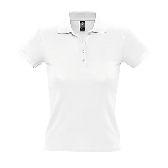 SOLS Vrouwen/dames Mensen Pique Korte Mouw Katoenen Poloshirt (Wit) - Image 1