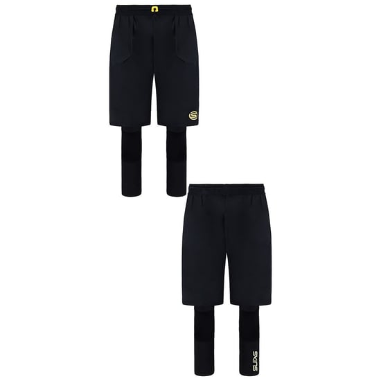 Skins Series-5 Travel & Recovery Black Men 2in1 Tights With Shorts SF00500399001