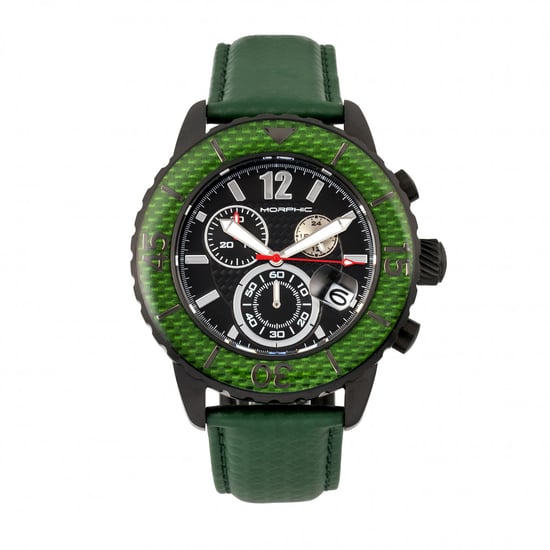 Morphic M51 Series Chronograph Leather-Band Watch w/Date