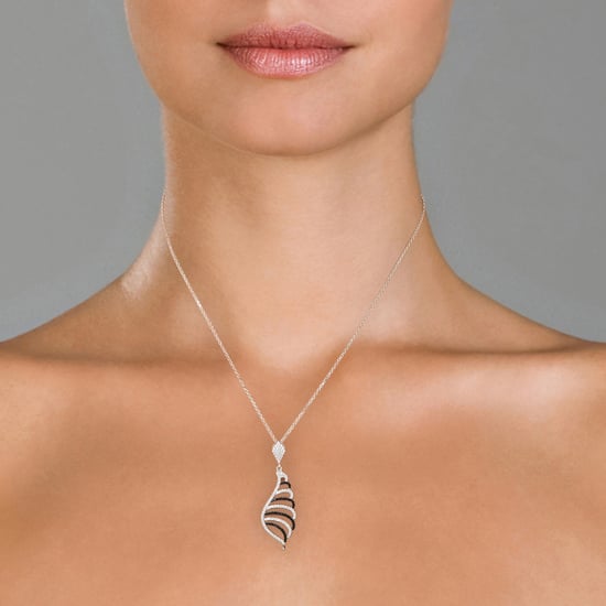Orphelia Women's 925 Sterling Silver Chain with Pendant - Silver/Black ZH-4839