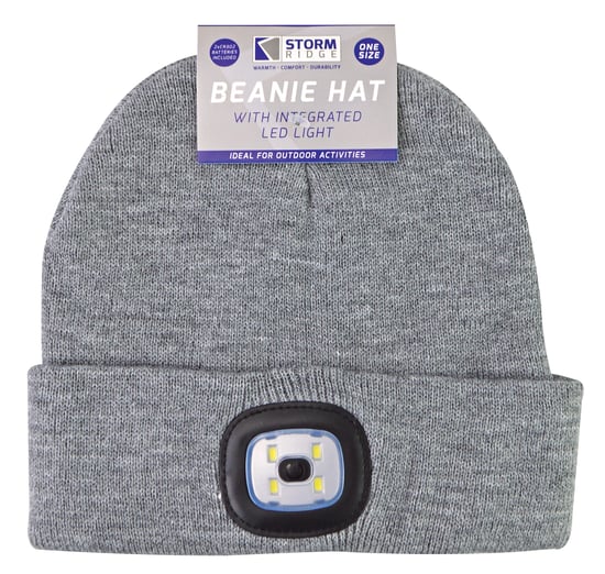 Led-muts voor dames | Dames gebreide oplaadbare muts | Wintermuts met hoofdlamp - Grijs - Image 2