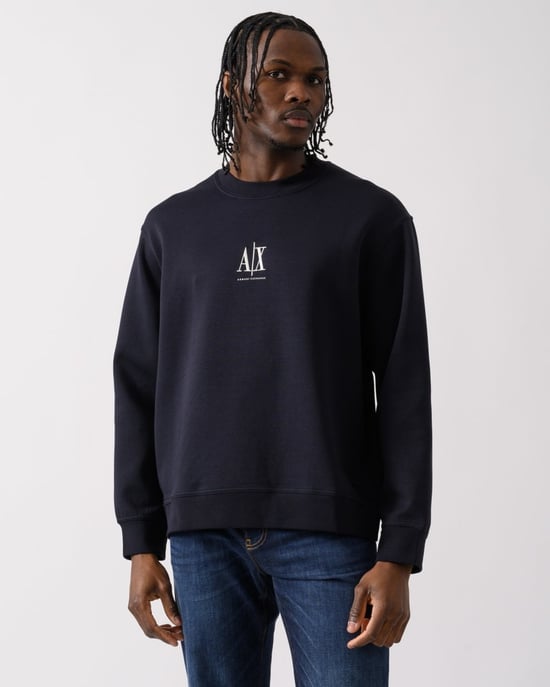 Armani Exchange Heren Geborduurde A|X Centrum Logo Crew Neck Sweatshirt - Image 1