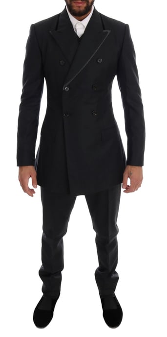 Dolce & Gabbana Grijs Wollen Dubbel Gebreid 3-Delig Pak voor heren - Image 1