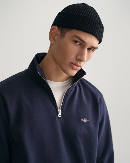 GANT Mens Regular Fit Shield Logo Half Zip Sweatshirt - Image 3
