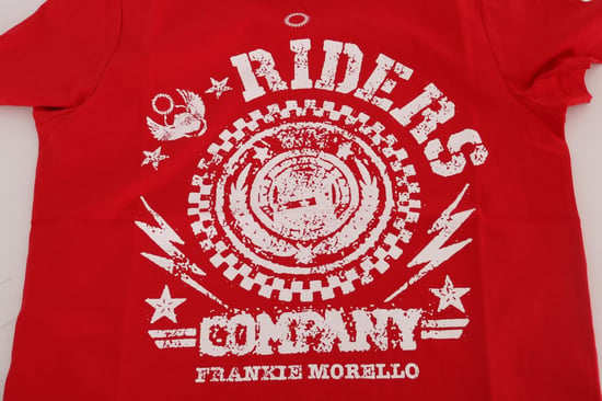 Frankie Morello Rode Katoenen RIDERS Crewneck T-Shirt - Image 5