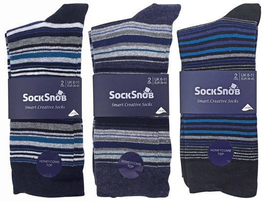 Set van 6 herensokken met gestreept katoen, rijk aan casual kleding - Leicester - Image 2