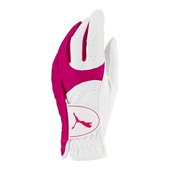 Puma Soft Lite Left Hand Leather White Pink Womens Golf Glove 041355 02
