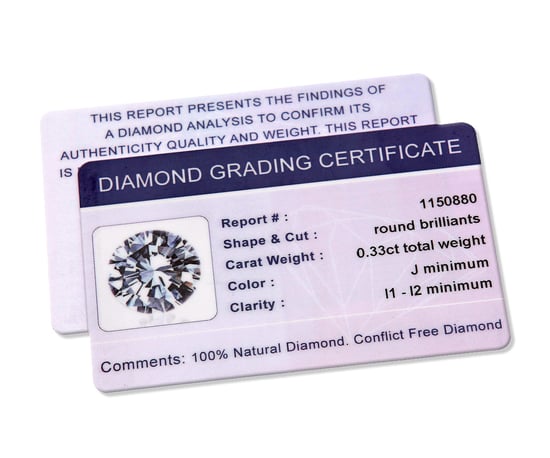 Diamanten oorknopjes, 18kt geelgoud IJ/I ronde briljant gecertificeerde diamanten oorbellen, 0,33 ct diamantgewicht - Image 4