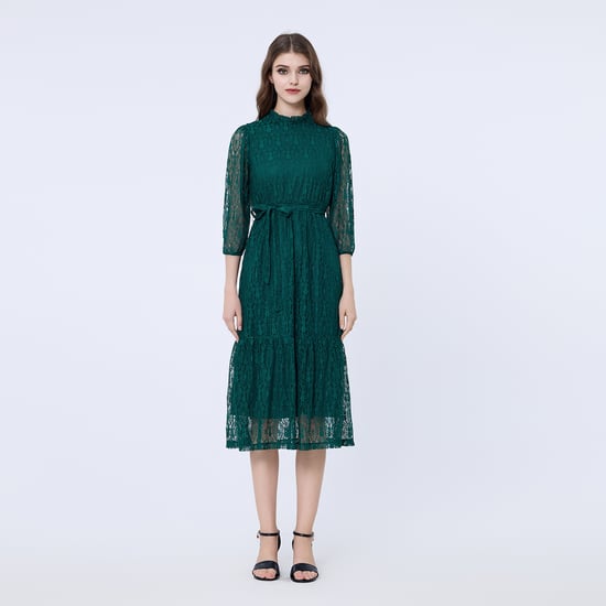 Fit-and-flare kanten jurk - Image 4