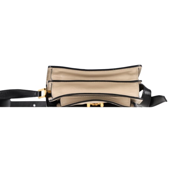 Marni Trunk Mini Kleur-blok Schoudertas in Beige Leer - Image 4
