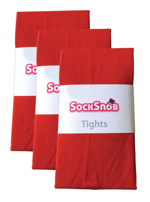 3 paar dames gekleurde ondoorzichtige 80 denier panty's - Vuur Rood - Image 2