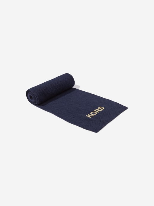 Michael Kors Girls Embroidered Scarf in Navy