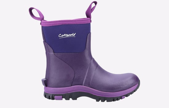 Cotswold Blaze Tpr+neopreen Dames Paarse Regenlaarzen - Image 1