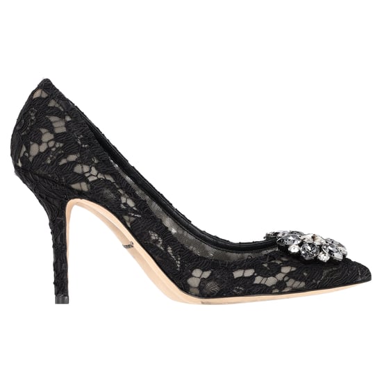 Dolce & Gabbana Lace Rainbow Pumps with Brooch in Black Rayon - Image 1