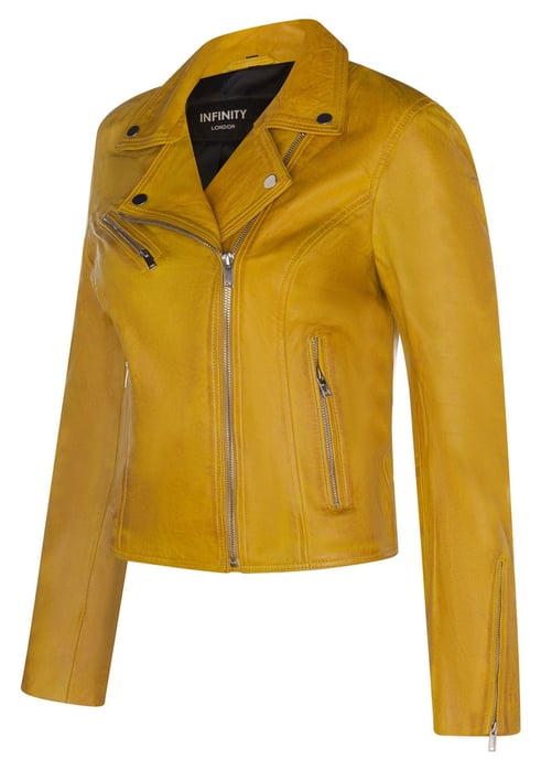 Classic Women's Brando Leather Biker Jacket from Loughton