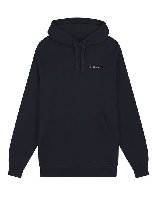 Lyle & Scott Heren Loopback Borduur Hoodie in Marineblauw - Image 3