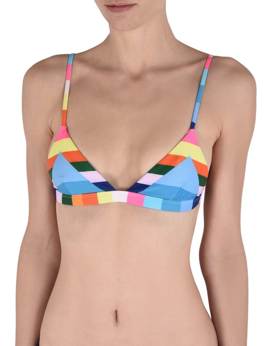Mara Hoffman Sky Blue Stripe Recycled Polyester Triangle Bikini Top