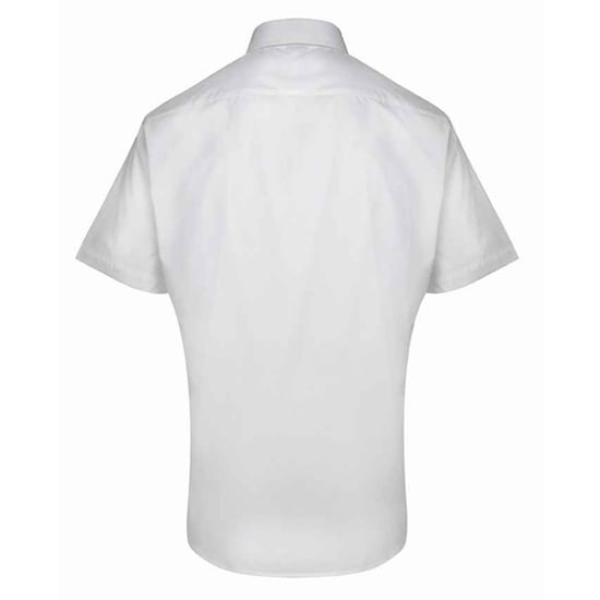 Premier Heren Supreme Heavy Poplin Short Sleeve Work Shirt (Wit) - Image 2
