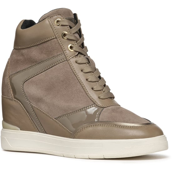 Geox D Maurica Leren Damestrainers Donker Taupe - Image 1
