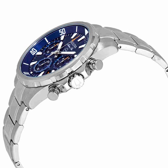 Bulova Marine Star Heren Zilveren Horloge 96B256 - Image 3