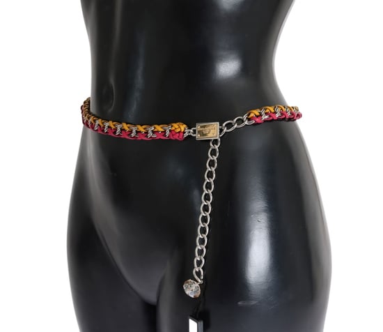 Dolce & Gabbana Damesriem van Rood Geel Leer Kristal - Image 2