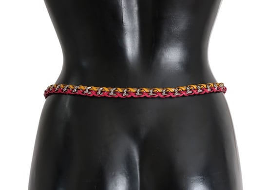 Dolce & Gabbana Damesriem van Rood Geel Leer Kristal - Image 3