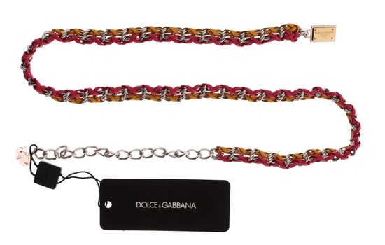 Dolce & Gabbana Damesriem van Rood Geel Leer Kristal - Image 5