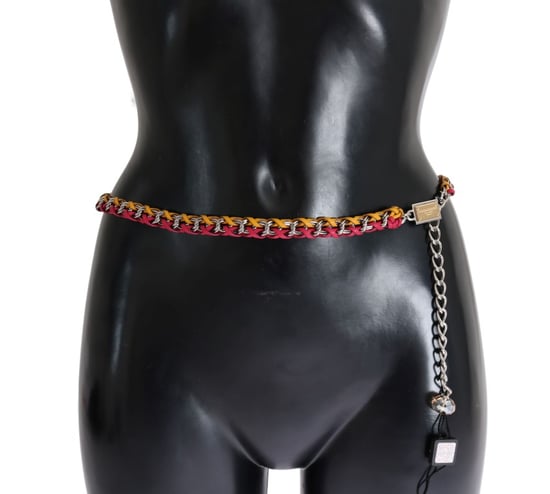 Dolce & Gabbana Damesriem van Rood Geel Leer Kristal - Image 1