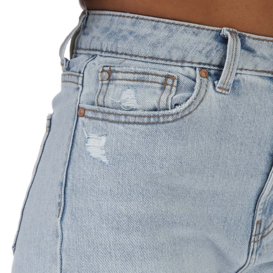 Women's Only Emily High Waist Straight Raw Jeans in Light Blue