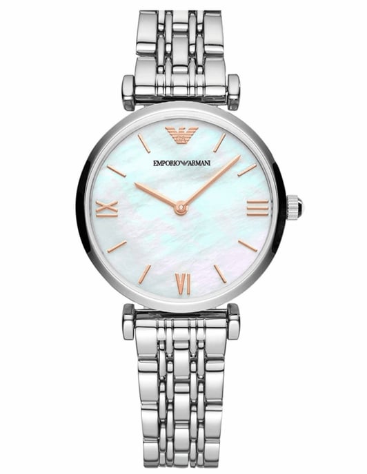 Emporio Armani Dameshorloge Kwarts Zilver & Roségoud - Image 1