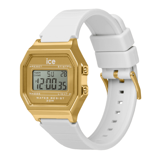 Ice Watch Ice Digit Retro - Metal Gold Mirror - White Women's White Watch 022733