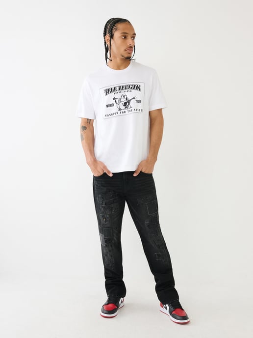Relaxed Buddha Applique Tee in White