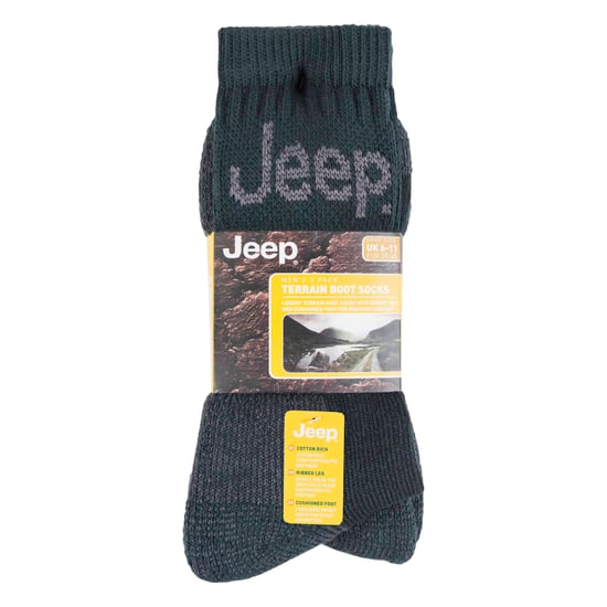 Heren 3 paar Jeep Cushion Sole Hiking werksokken - Groente - Image 2