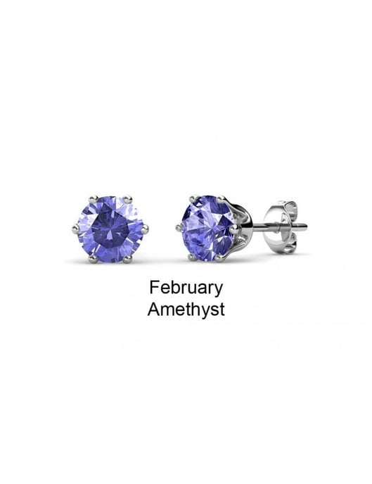 Geboortesteen februari oorbellen - Oostenrijks kristal - Image 3