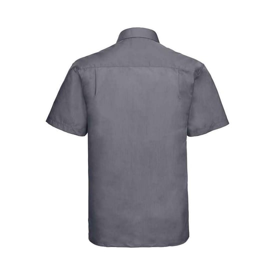 Russell Collection Heren Poplin Easy-Care Formeel Overhemd met Korte Mouwen (Konvooi Grijs) - Image 2