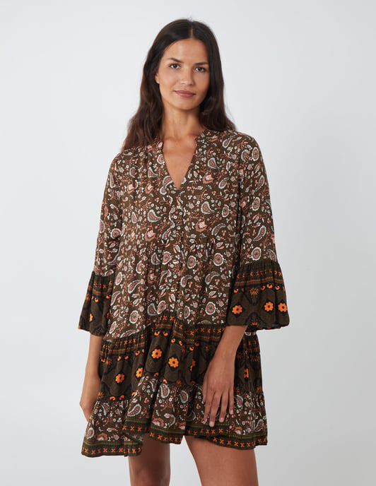 Paisley Hilow Hem Smock Tuniek - Image 1
