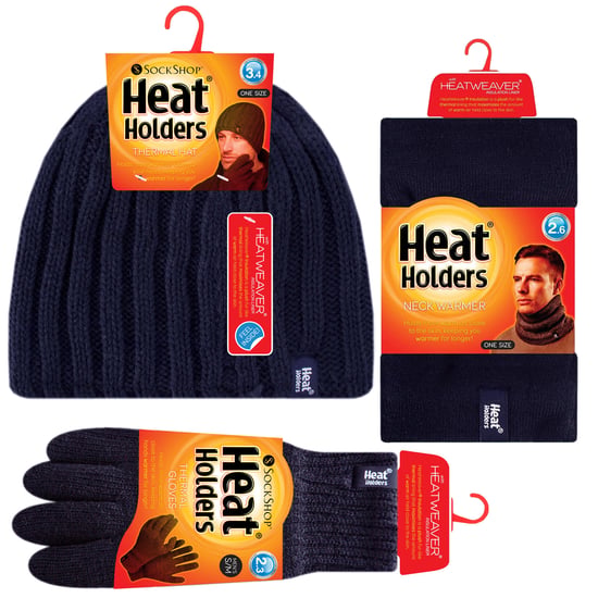 Heat Holders - Heren Muts, Sjaal & Handschoenen Set - Winter Accessoires Set - Marine - Image 2