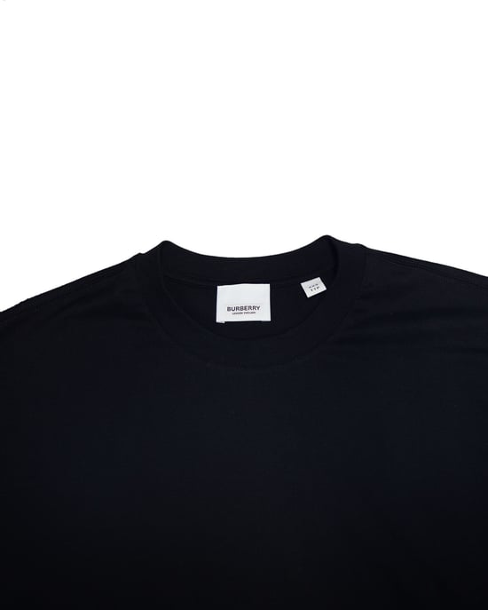 Burberry Gestreepte Oversized T-shirt met Rimpel Mouwen in Zwart Katoen - Image 6