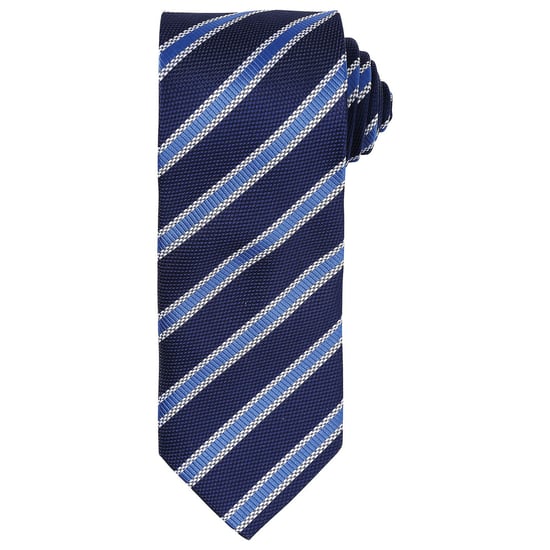 Premier Heren Streep Wafel Stropdas (Marine/Loyaal Blauw) - Image 1
