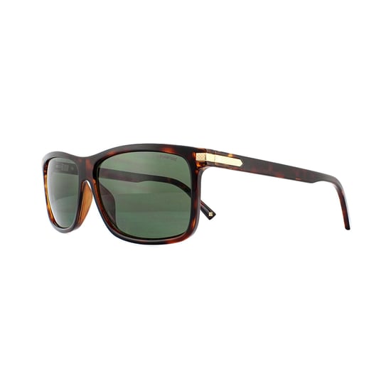 Polaroid Rectangle Mens Dark Havana Green Polarized Sunglasses
