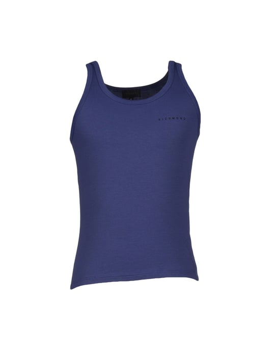 John Richmond Underwear Dark Blue Cotton Jersey Vest