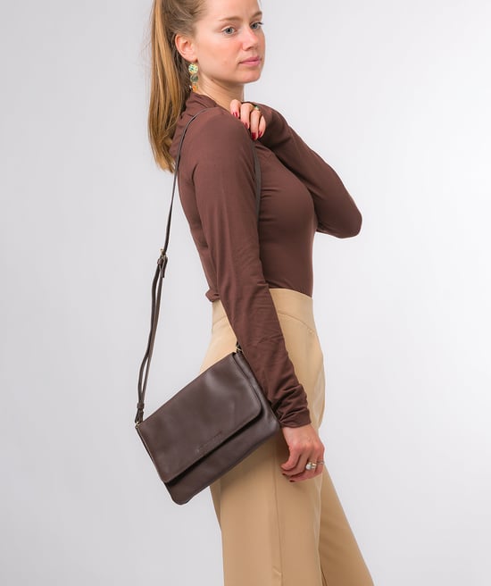 'Ruby' Hot Fudge Nappa Leather Cross Body Bag