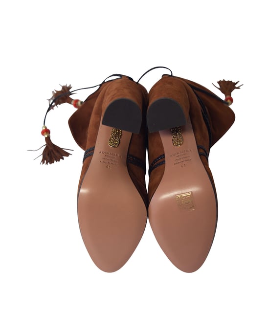 Aquazzura Moonshine Laarzen met Strik in Bruin Suède - Image 5